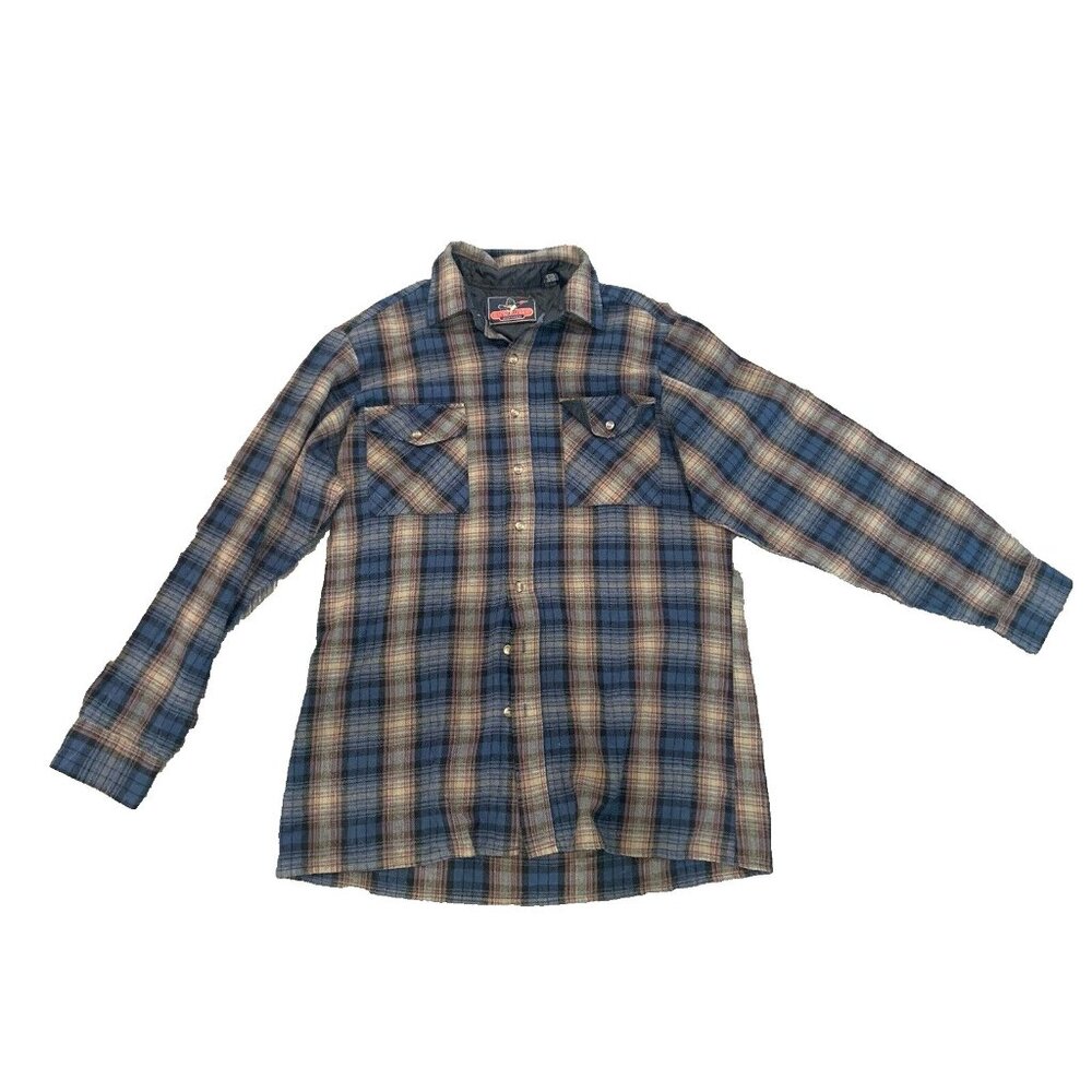 Vintage Backpacker Sportswear Acrylic Flannel Sz XLT Tall XL Button Down Plaid